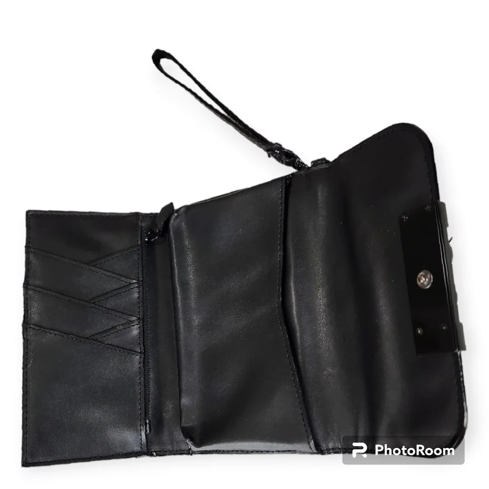 VICTORIA'S SECRET BLACK LOVE IPHONE PLUS CELL CASE TECHWALLET WRISTLET CLUTCH